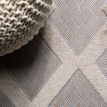 Duwun High-low Pile Ogee Trellis Tone-on-tone Indoor/outdoor Area Rug